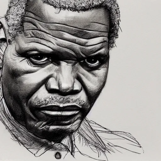 Image similar to a realistic yet scraggly portrait sketch of the side profile of a stern and sophisticated sidney poitier, trending on artstation, intricate details, in the style of frank auerbach, in the style of sergio aragones, in the style of martin ansin, in the style of david aja, in the style of mattias adolfsson