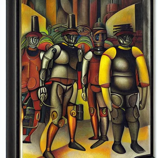 Image similar to cyborgs by diego rivera