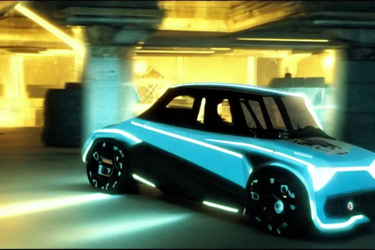 Image similar to Renault 4 car in the Movie TRON (2010)