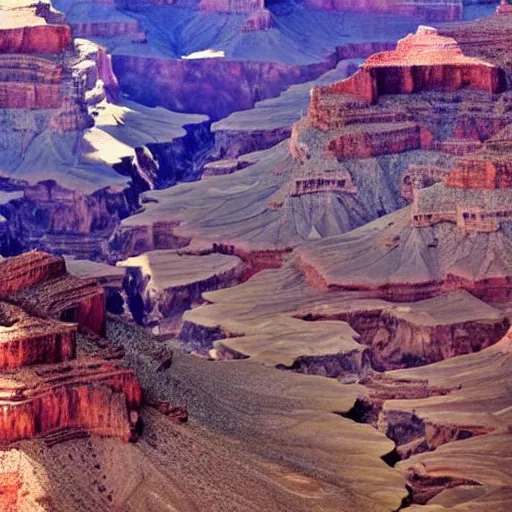 Prompt: color still of the grand canyon as seen from space