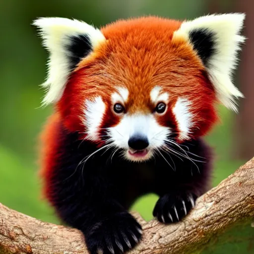 Image similar to a photo from national geographic of the cutest red panda ever, 4 k, detailed