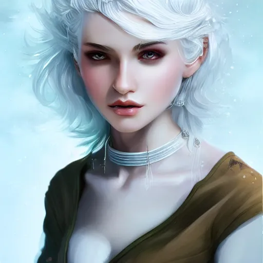 Prompt: teen girl, white hair, gorgeous, amazing, elegant, intricate, highly detailed, digital painting, artstation, concept art, sharp focus, illustration, art by Ross tran