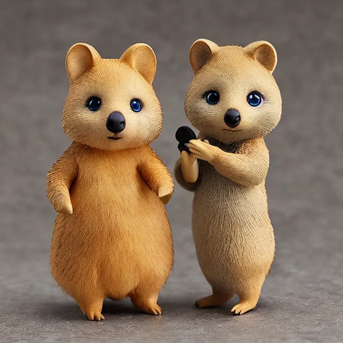 Prompt: quokka, an anime nendoroid of a quokka, figurine, detailed product photo