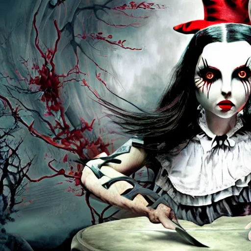 Image similar to very scary american mcgee's alice in wonderland madness returns sharp focus 8 k