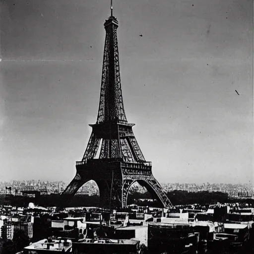 Prompt: The Eiffel Tower situated in Mexico City in 1945