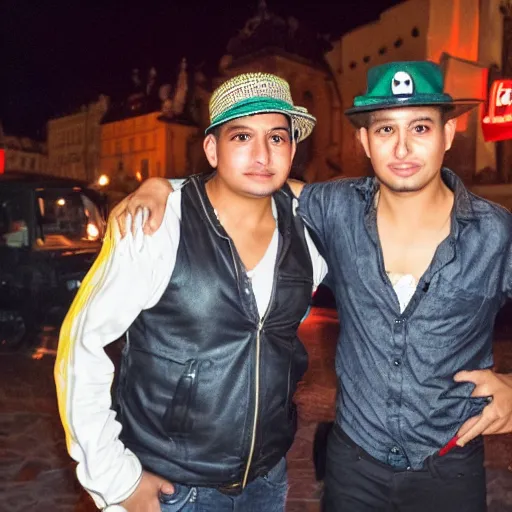 Image similar to two Mexican brothers at night club in Prague