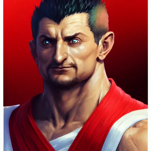 Image similar to vladimir zelenskiy as a street fighter character, cg animation, capcom, realistic, character select portrait, by artgerm, greg rutkowski, alphonse mucha, trending on artstation, digital art