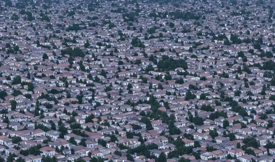 Image similar to thousands of different moons scattered across the sky. thousands of big moons, focus on the sky. thousands of houses in the city, hyperrealism, no blur, 4 k resolution, ultra detailed