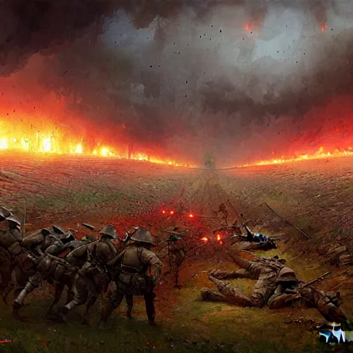 Image similar to The battle of the Somme by Marc Simonetti