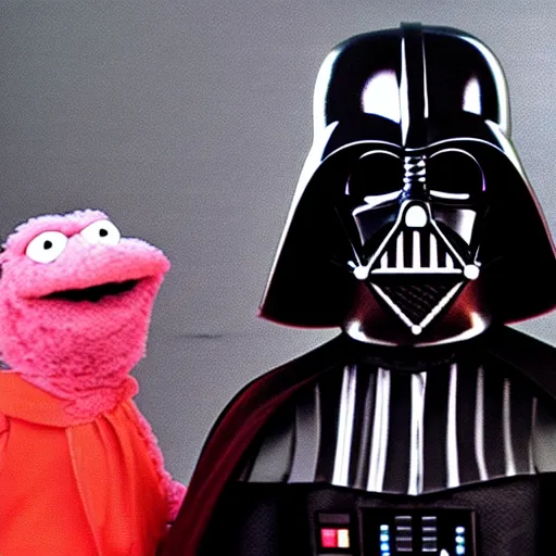 Image similar to darth vader hosting the muppet show