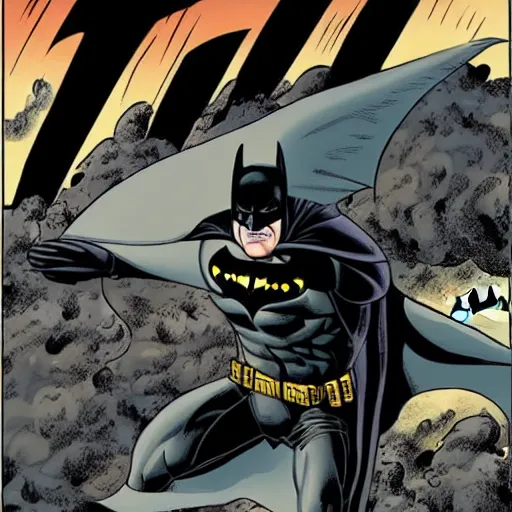 Prompt: Batman does a back flip