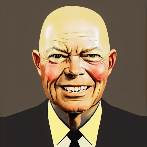 Image similar to official close up portrait of United States Dwight D. Eisenhower as an African American with dreadlock, digital art