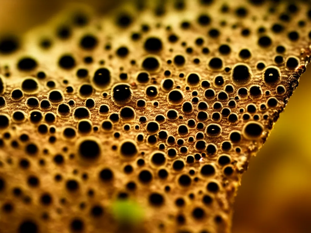 Prompt: macro photo of fungus sharp focus