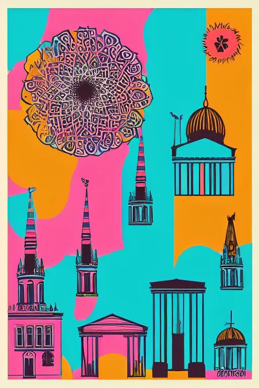 Image similar to minimalist boho style art of colorful berlin, illustration, vector art