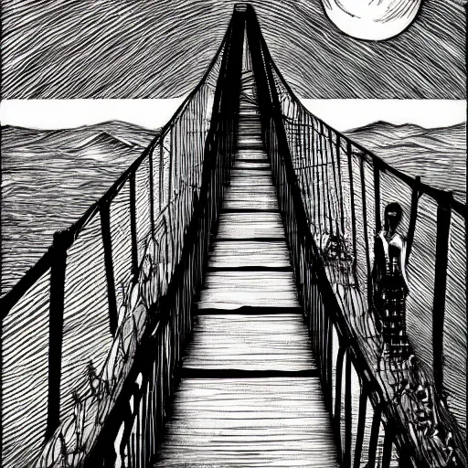 Prompt: the bridge, trending on artstation, junji ito 4 k