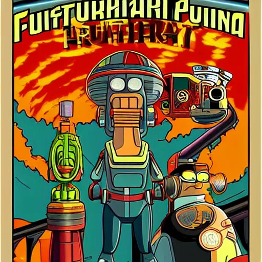 Image similar to highly detailed award winning digital art futurama propaganda poster