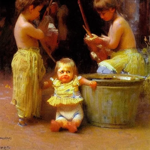 Prompt: high quality high detail painting by ilya repin, midgets, hd