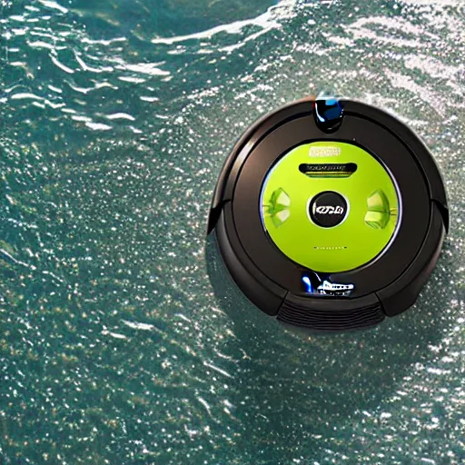 Prompt: a roomba in the ocean