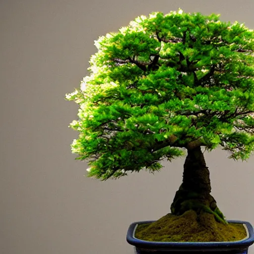 Prompt: a realistic photo of a sakura bonsai tree with cinematic lighting