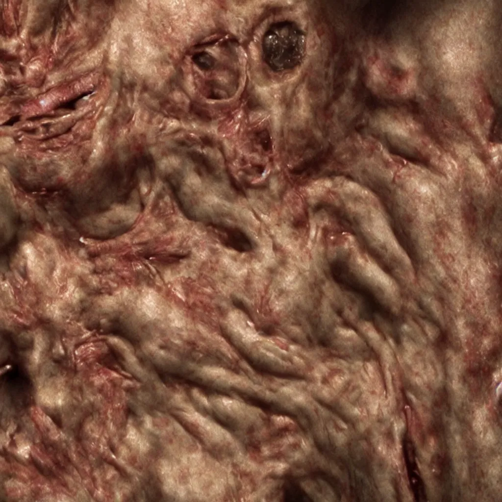 Image similar to deformed human body, trypophobic by David Cronenberg, detailed, high quality, cine colors