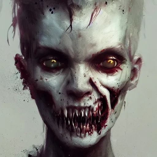 Prompt: A portrait of a zombie, art by greg rutkowski, matte painting, trending on artstation