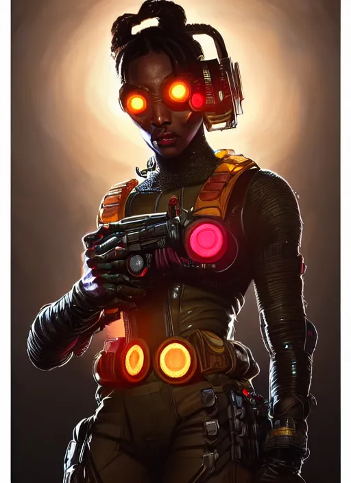 Image similar to portrait of apex legends deadshot, intricate, elegant, glowing lights, highly detailed, digital painting, artstation, glamor pose, concept art, smooth, sharp focus, illustration, art by artgerm and greg rutkowski, artey freytag