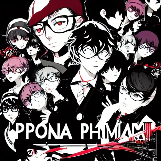 Image similar to persona 5 phantom thieves album cover by satoshi kon