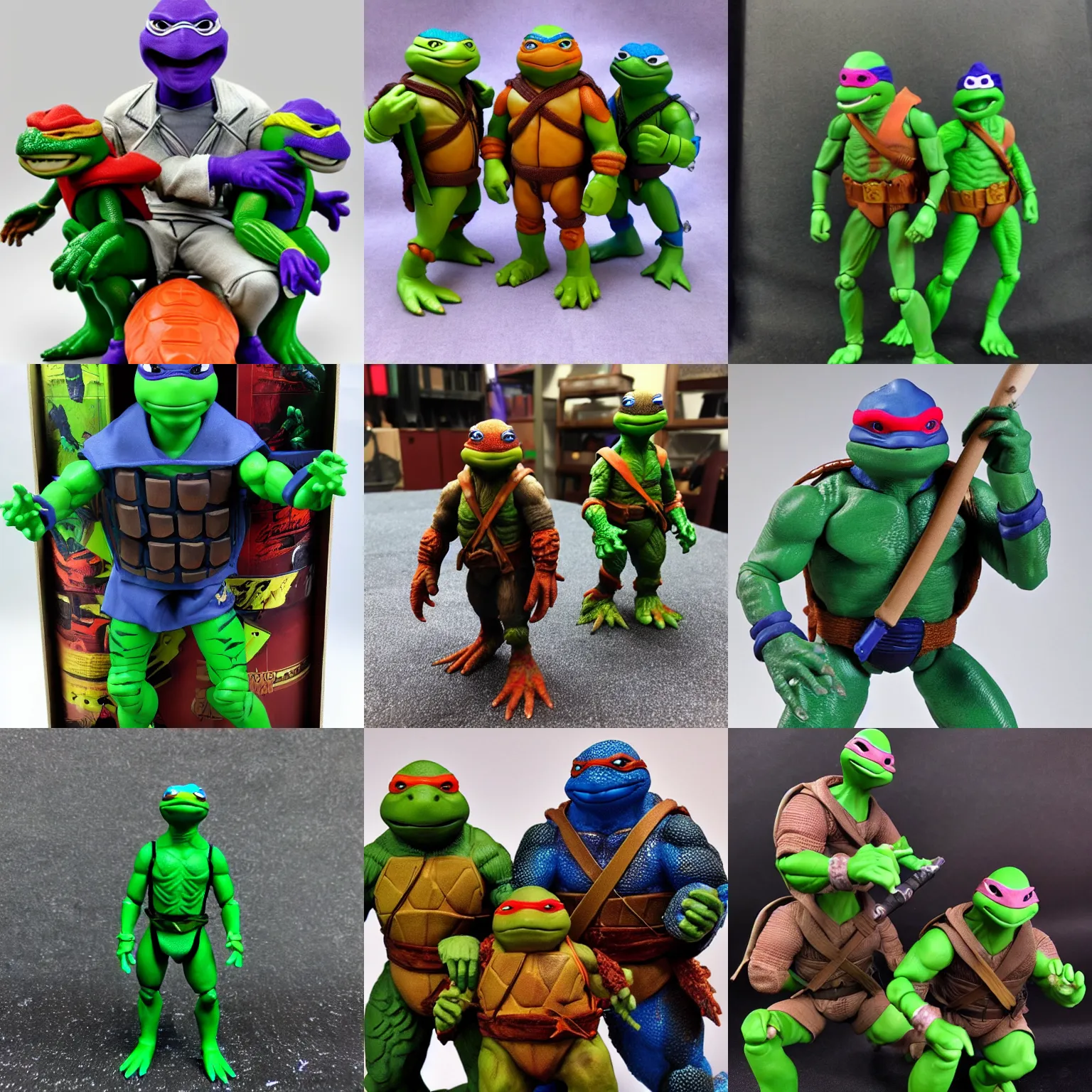Prompt: image of ninja turtles jim henson neca michelangelo
