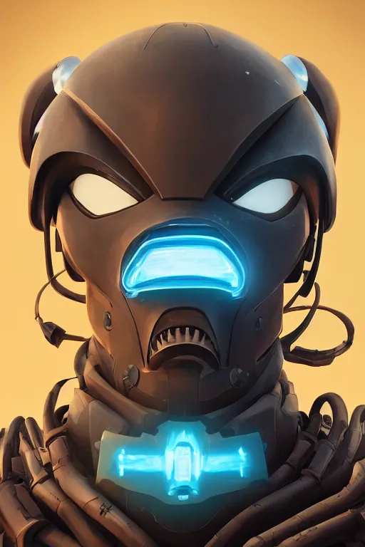 Image similar to epic mask helmet robot ninja portrait stylized as fornite style game design fanart by concept artist gervasio canda, behance hd by jesper ejsing, by rhads, makoto shinkai and lois van baarle, ilya kuvshinov, rossdraws global illumination radiating a glowing aura global illumination ray tracing hdr render in unreal engine 5