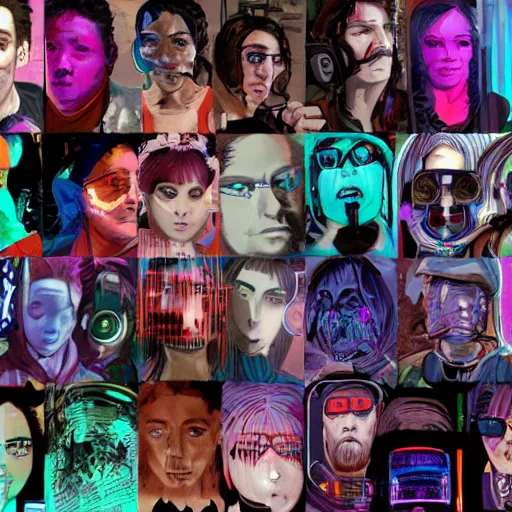 Image similar to portrait of a cyberpunk gang