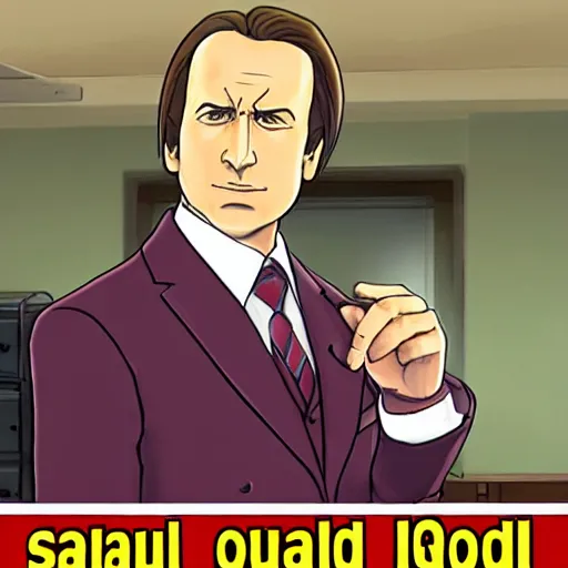 Image similar to saul goodman in ace attorney