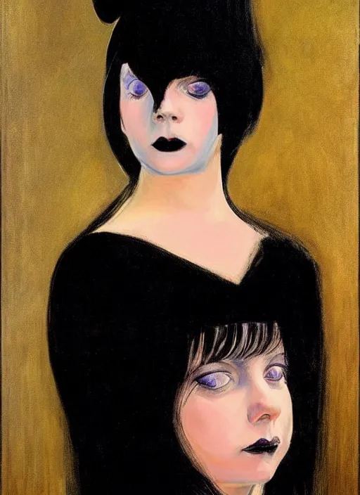Image similar to ( ( gothic # ) ) princess portrait *. *. by wayne thiebaud * *, highly detailded,