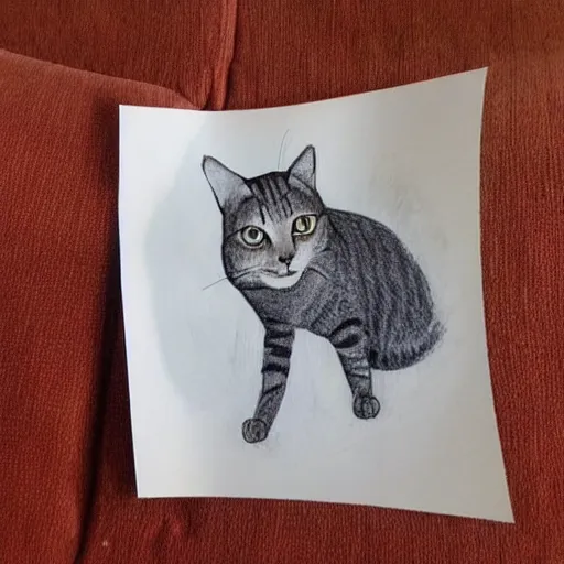Prompt: poorly drawn picture of a cat drawn by a 2 year old