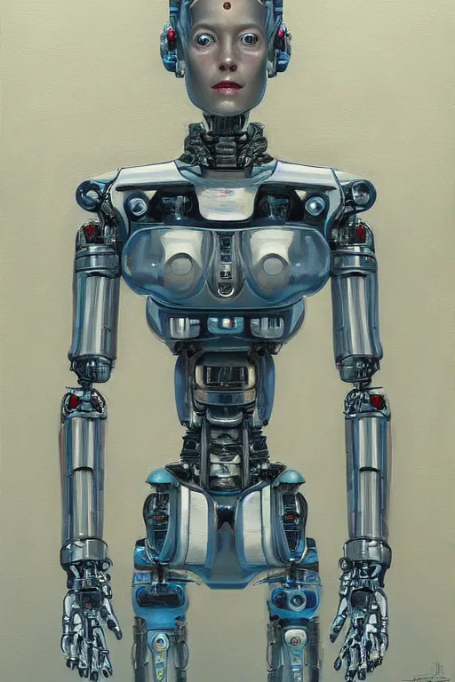 Image similar to portrait of robot, by giancola, very detailed art, elegant, sophisticated, high resolution, smooth