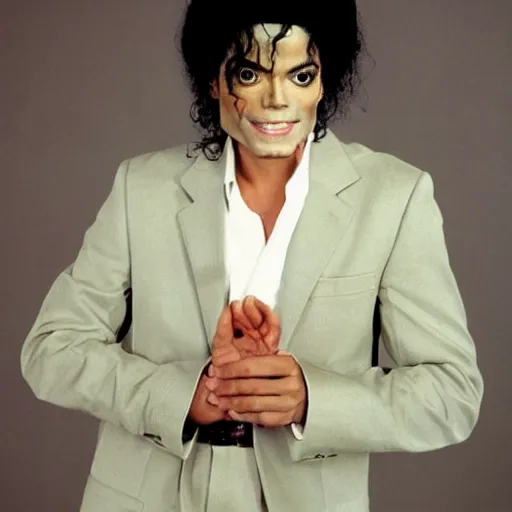 Image similar to Michael Jackson posing for a 1990s sitcom tv show, Studio Photograph, portrait C 12.0