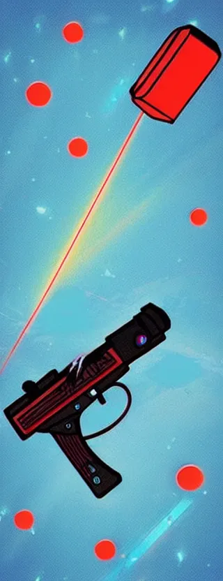 Image similar to “ lonely laser gun floating in space, digital art, super aesthetic, art station, cartoon novel style ”