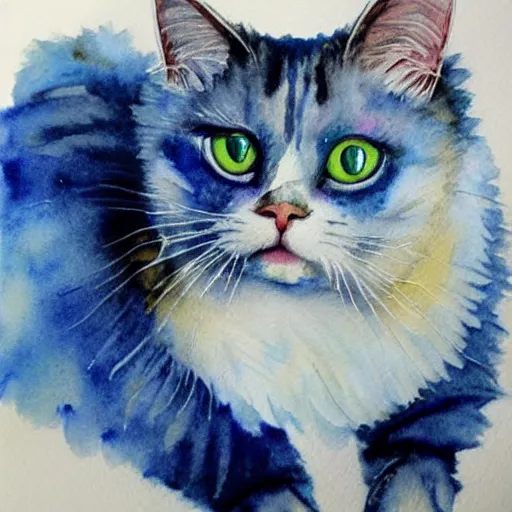 Prompt: ragdoll cat highly detailed watercolor painting
