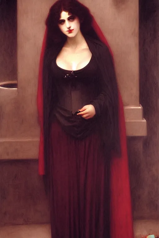 Image similar to vampire, painting by rossetti bouguereau, detailed art, artstation