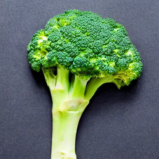 Image similar to a head of broccoli in the middle of morphing into a duck
