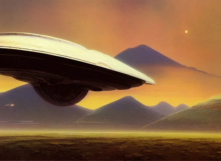 Image similar to a spaceship in an empty landscape by bruce pennington