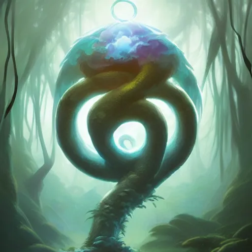 Prompt: cloud forest magical glyph enso by andreas rocha and peter mohrbacher and james jean