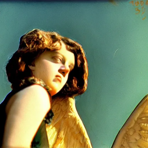 Image similar to archangel, 1 6 mm film, autochrome