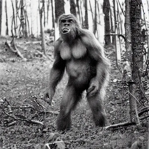 Image similar to first known image of a Sasquatch found footage