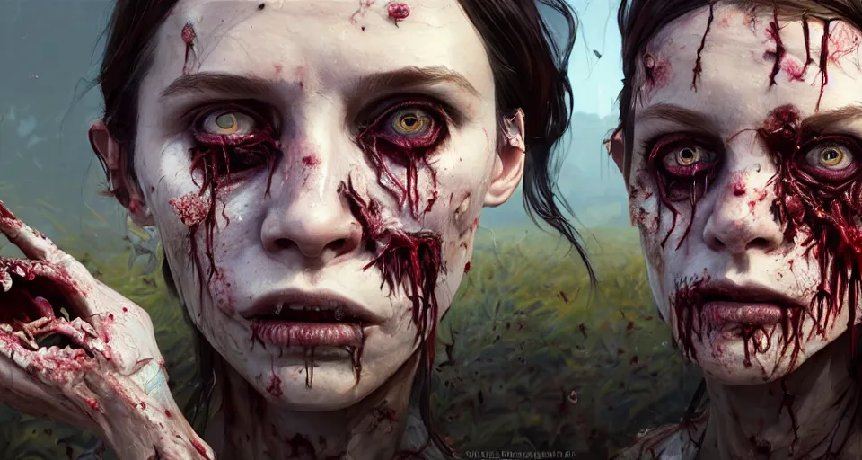 Image similar to highly detailed portrait female rotting zombie garbadge men in gta v, horrible rotting flesh, stephen bliss, unreal engine, fantasy art by greg rutkowski, loish, rhads, ferdinand knab, makoto shinkai and lois van baarle, ilya kuvshinov, rossdraws, tom bagshaw, global illumination, detailed and intricate environment