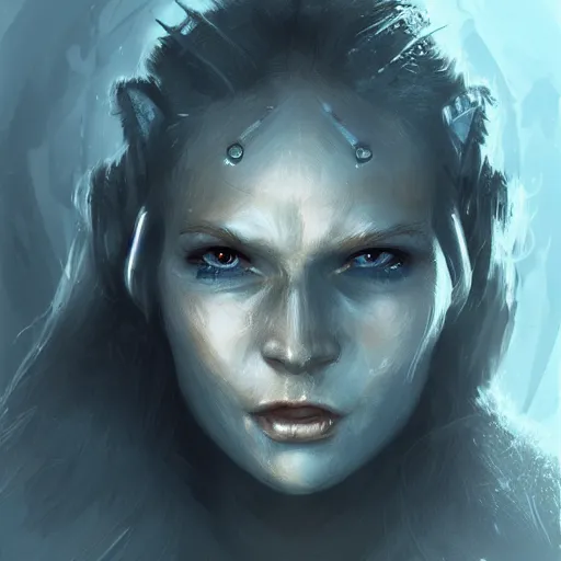 Image similar to scifi viking woman, portrait, warrior, science fiction, d & d, concept art, matte, sharp focus, illustration, concept art,