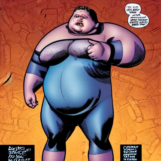 Prompt: super obese comic book artist ethan van sciver