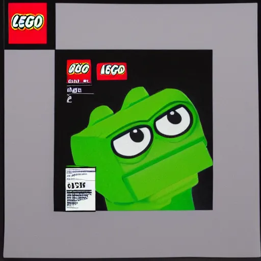 Image similar to pepe the frog lego set