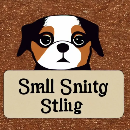 Prompt: small dog sitting, logo