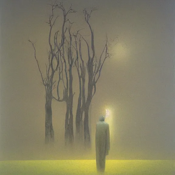 Image similar to a Painting representing the loss of memory, Zdzislaw Beksinski, Ivan Seal, The Caretaker, Leyland Kirby