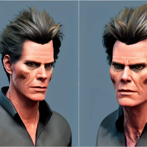 Image similar to hyperrealistic image of ace ventura as a sith lord, stunning 3 d render, inspired by istvan sandorfi & greg rutkowski & unreal engine, perfect symmetry, dim volumetric cinematic lighting, 8 k octane comprehensive render, extremely hyper - detailed, incredibly lifelike attributes, intricate, real flesh texture, masterpiece, artstation, stunning,